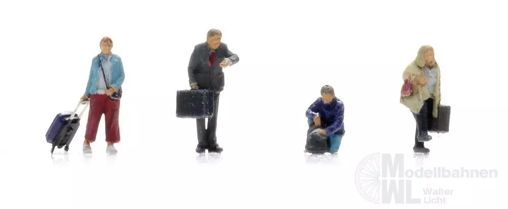 ARTITEC b.v. 5160033 - Reisende am Bahnsteig (4x) Fertigmodell 1:160
