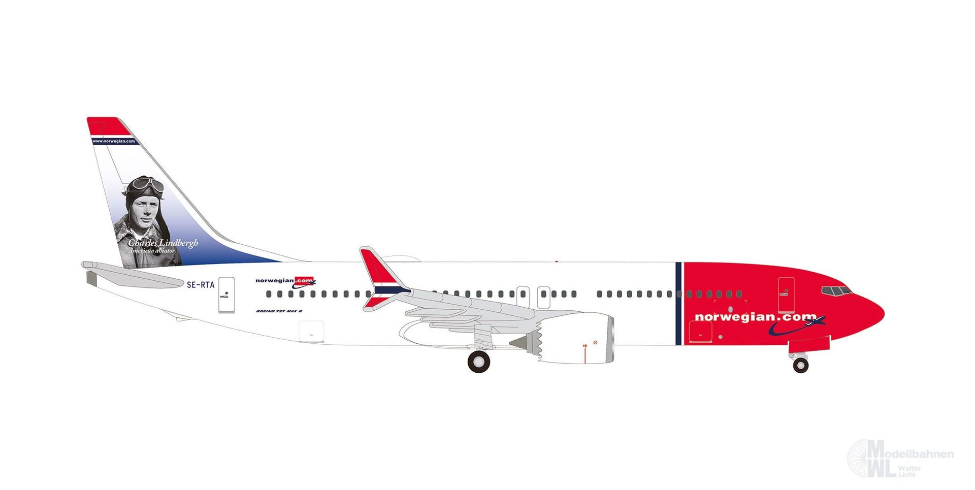 Herpa 535229-001 - Boeing 737 Max 8 Norwegian Air Shuttle H0 1:500