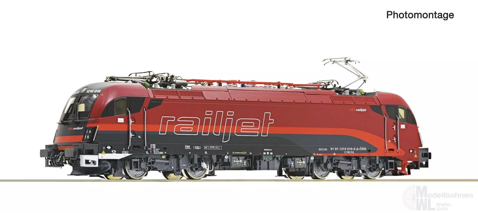 Roco 7500182 - E-Lok BR 1216 016-6 ÖBB Ep.VI Railjet H0/GL