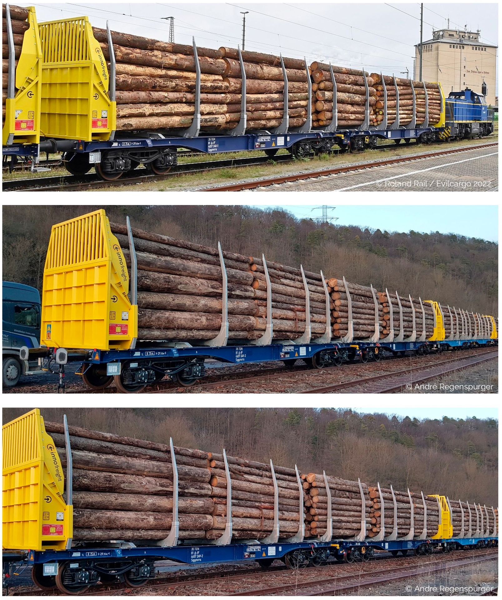 Sudexpress S4657005 - Rungenwagen Set Innofreight (AT) Ep.VI 3.tlg. Sggmrrs 90 GigaWood H0/GL