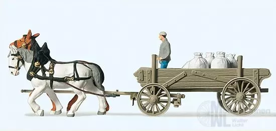 Preiser 30470 - Bauernwagen mit Mehlsäcken. F H0 1:87