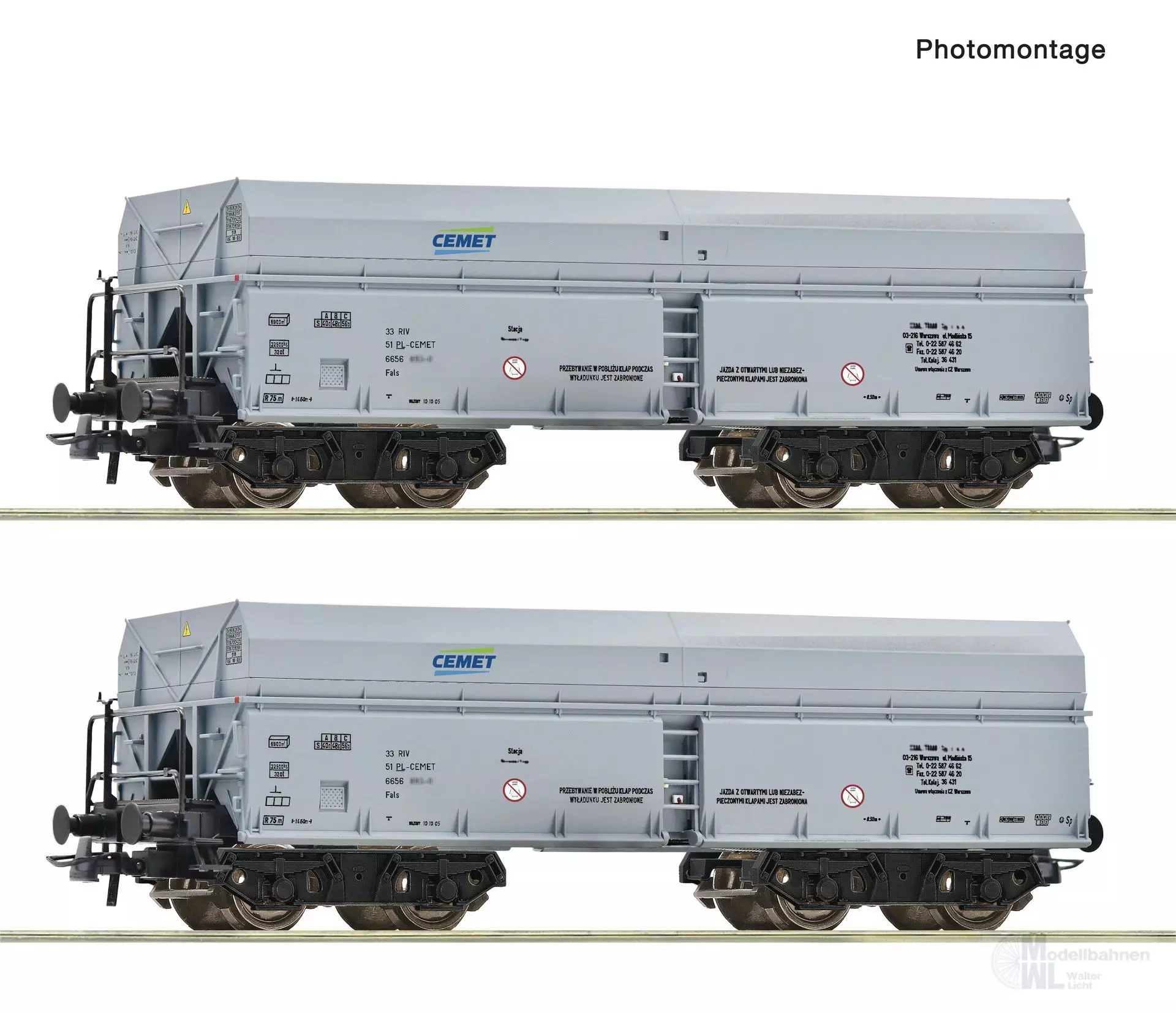 Roco 6600328 - Selbstentladewagen Set PKP Ep.V 2.tlg. H0/GL