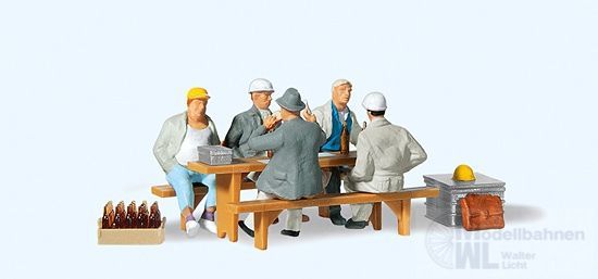 Preiser 10338 - Bauarbeiter in der Pause H0 1:87