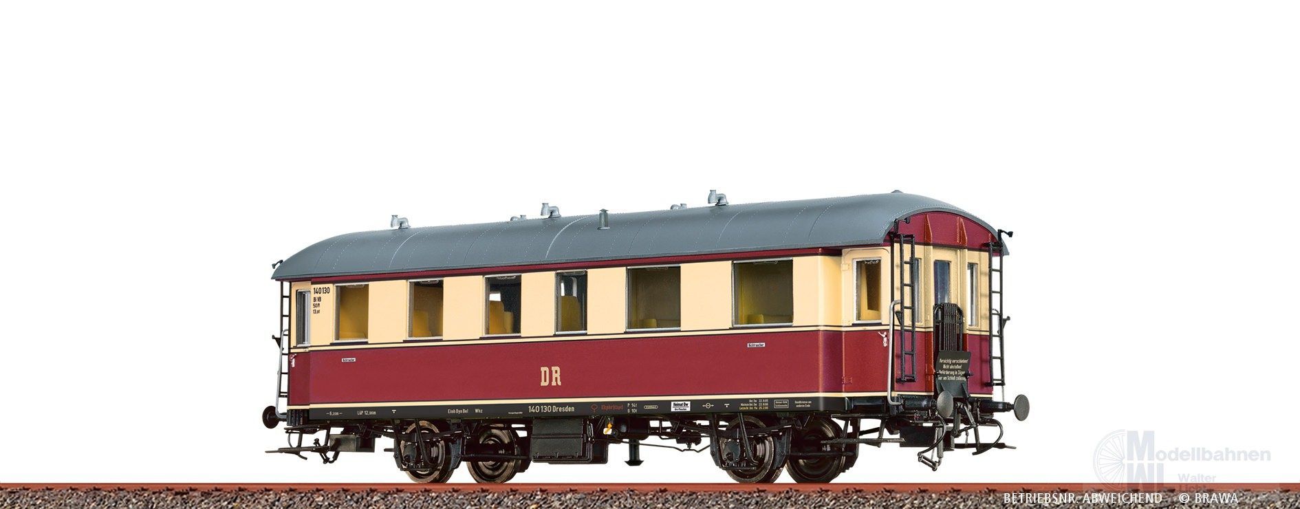 Brawa 45549 - Personenwagen DR Ep.III Bi 140 203 H0/GL Brawa 45549 - Personenwagen DR Ep.III Bi 140 203 H0/GL