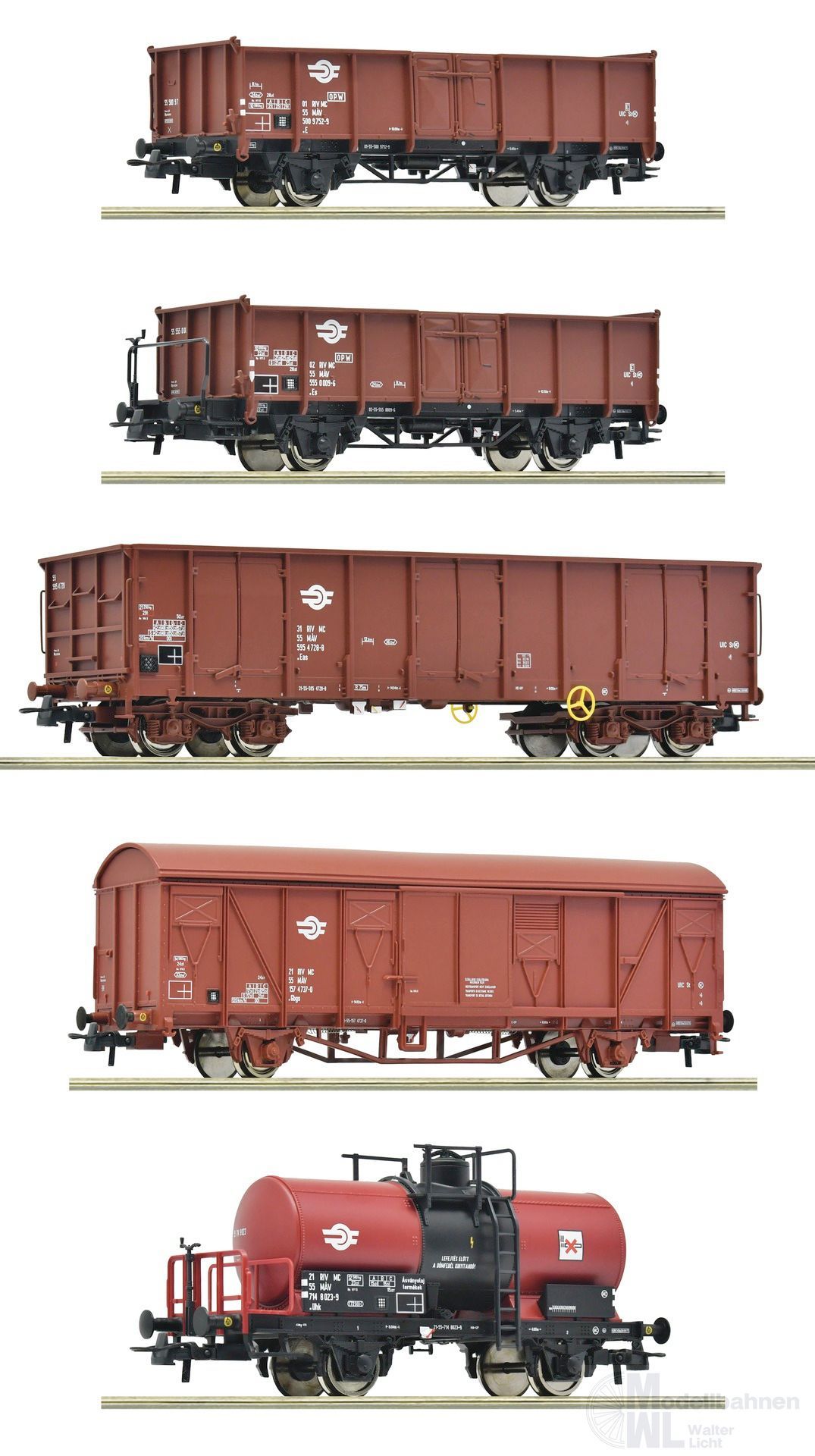 Roco 6600126 - Güterwagen Set MAV Ep.IV 5.tlg. H0/GL