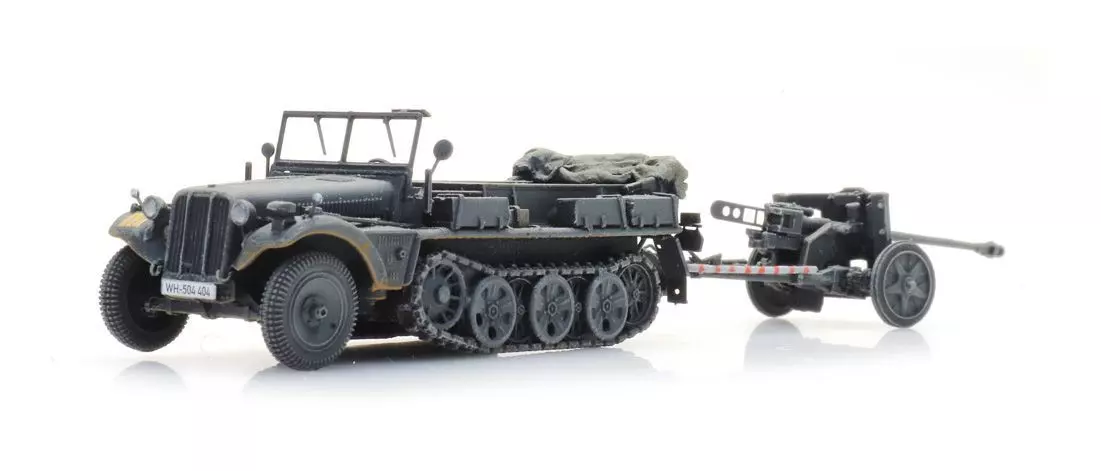 ARTITEC b.v. 6870488 - WM Sd.Kfz. 10 + PAK 38 grau H0 1:87