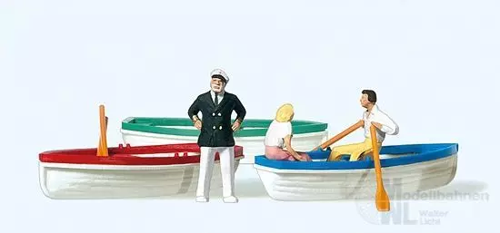 Preiser 10072 - Bootsverleih mit 3 Booten H0 1:87