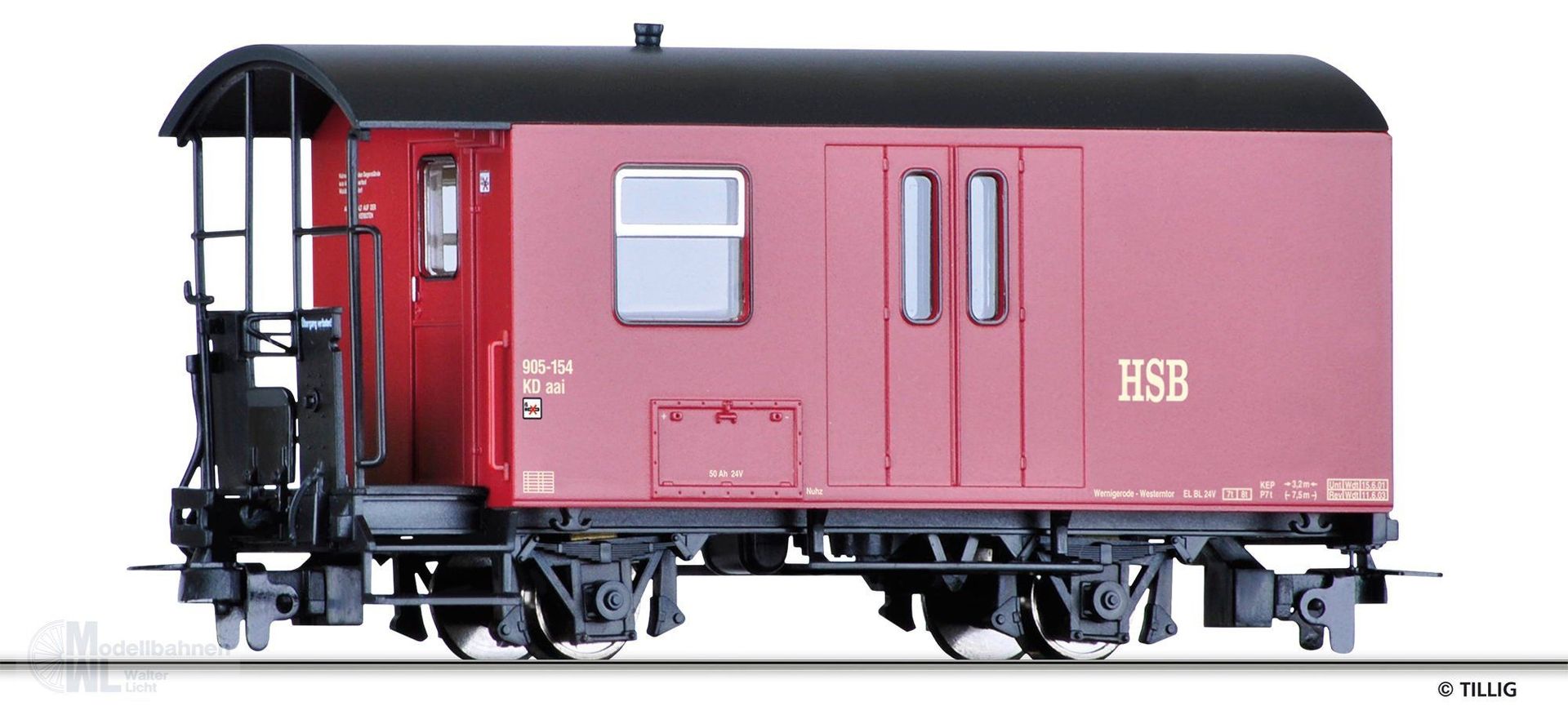 Tillig 13973 - Packwagen HSB Ep.V KDaai H0m