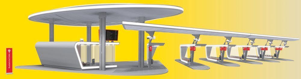 Kibri 39000 - Moderner Busbahnhof Halle/Saale Komplett-Set inkl LED-Beleuchtung H0 1:87