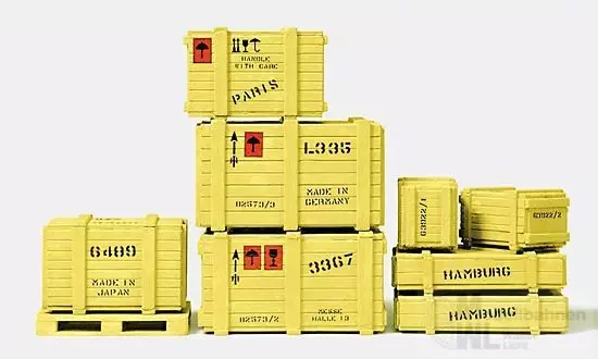 Preiser 45200 - Ladegut. 8 Kisten, 1 Palette. Spur G