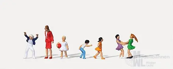 Merten Figuren 212590 - Schulkinder mit Lehrerin H0 1:87