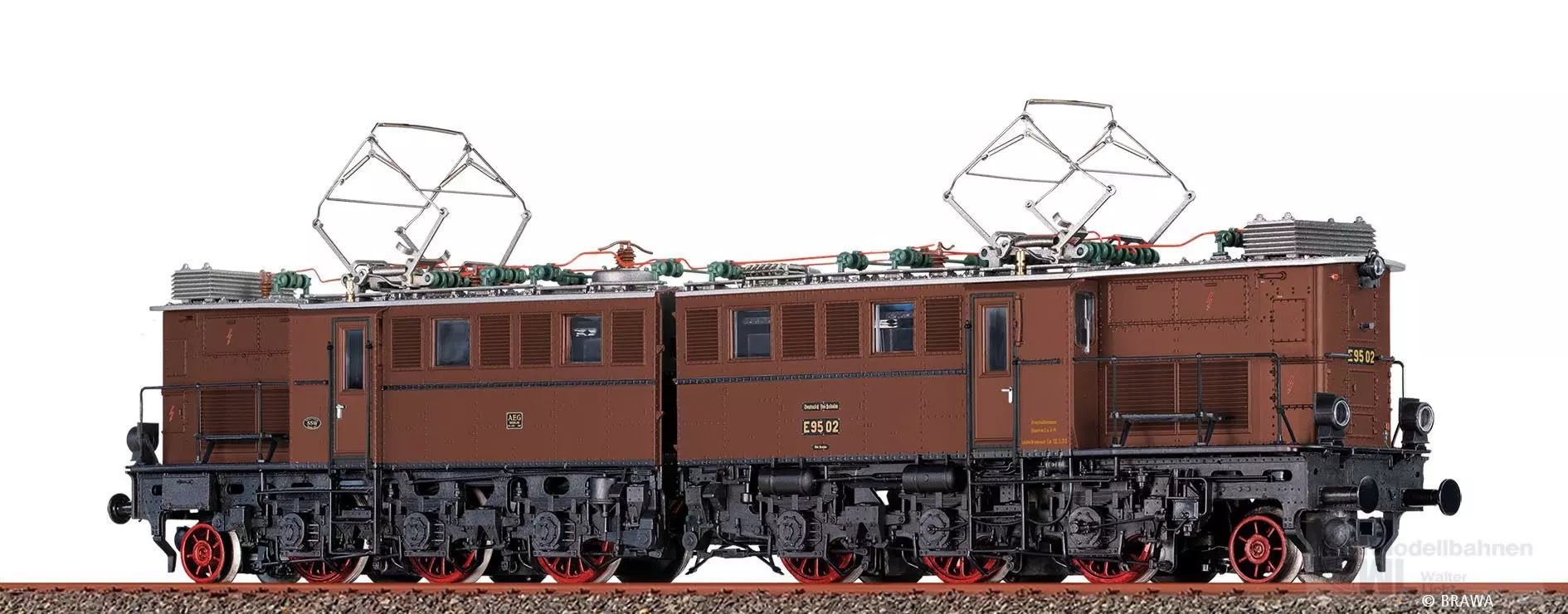 Brawa 58233 - E-Lok E95 02 DRG Ep.II braun H0/GL