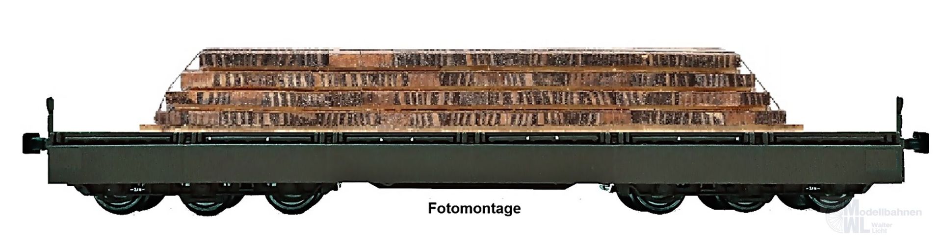 NPE NW22958 - Bahndienstwagen DR Ep.IV Samms 4860 beladen mit Holz H0/GL