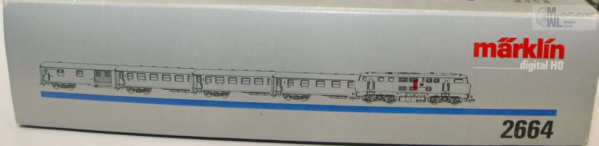 Märklin 2664 - MÄRKLIN - Zugpackung Schnellzug Diesellok Lollo +4 Wagen DB Ep.III H0/WS Digital