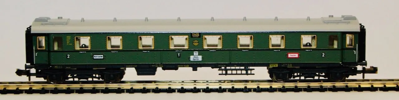 Trix 13150 - MINITRIX - Personenwagen DRG Ep.II 1/2.Kl. AB4ü N 1:160