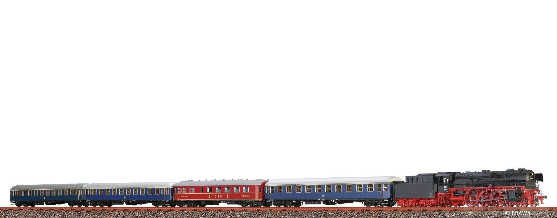 Brawa 50843 - Zugset Merkur mit Dampflok BR 01 DB Ep.III 5.tlg. H0/GL BASIC