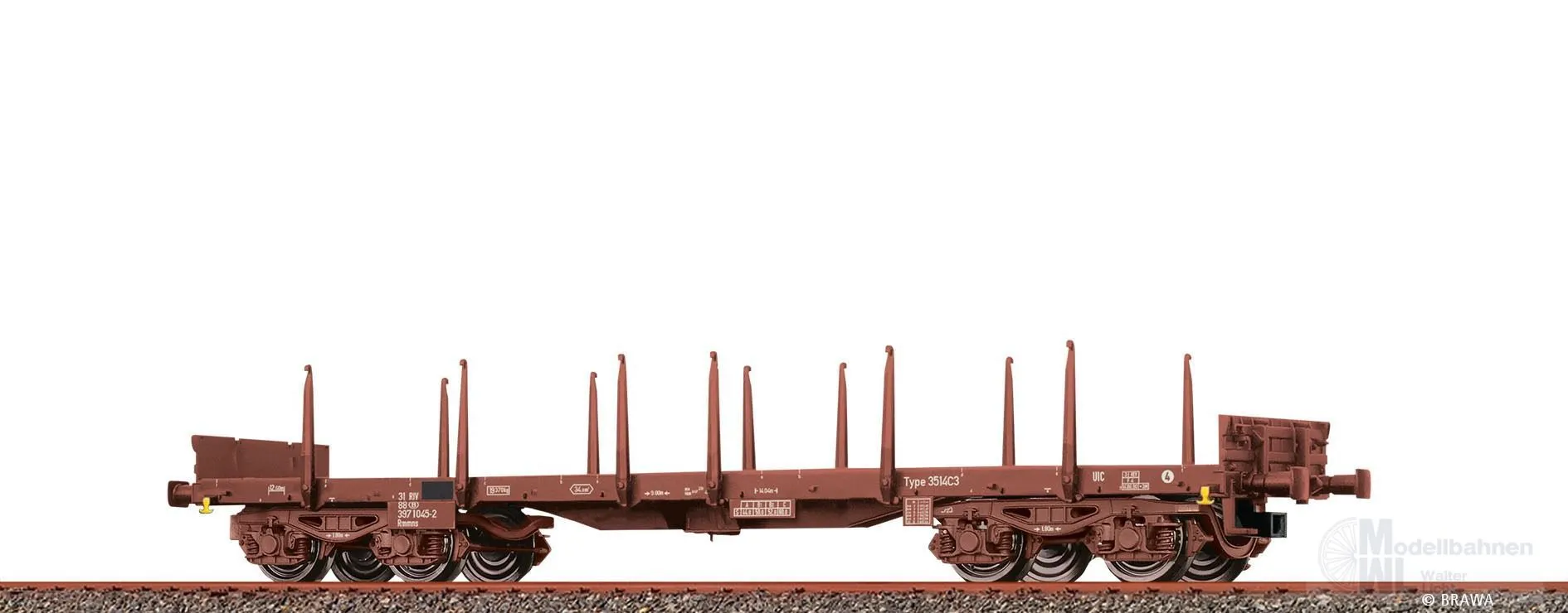 Brawa 47124 - Flachwagen SNCB Ep.IV Rmmns H0/GL