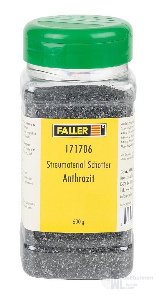 Faller 171706 - Streumaterial Schotter anthrazit 600 g H0 1:87