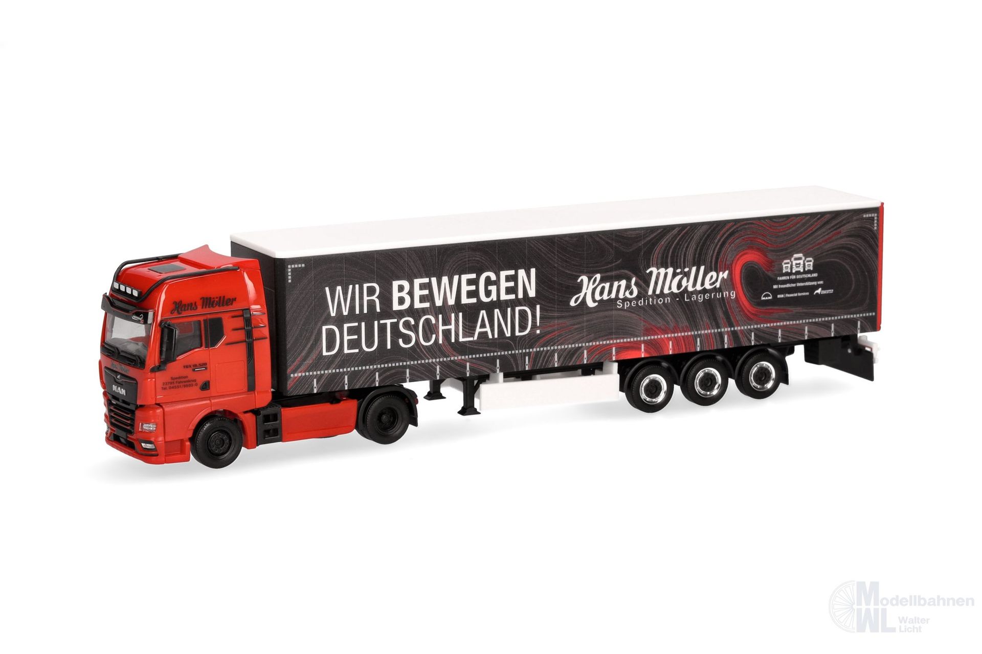 Herpa 319669 - MAN TGX GX Gardinenplanen Sattelzug Hans Möller H0 1:87