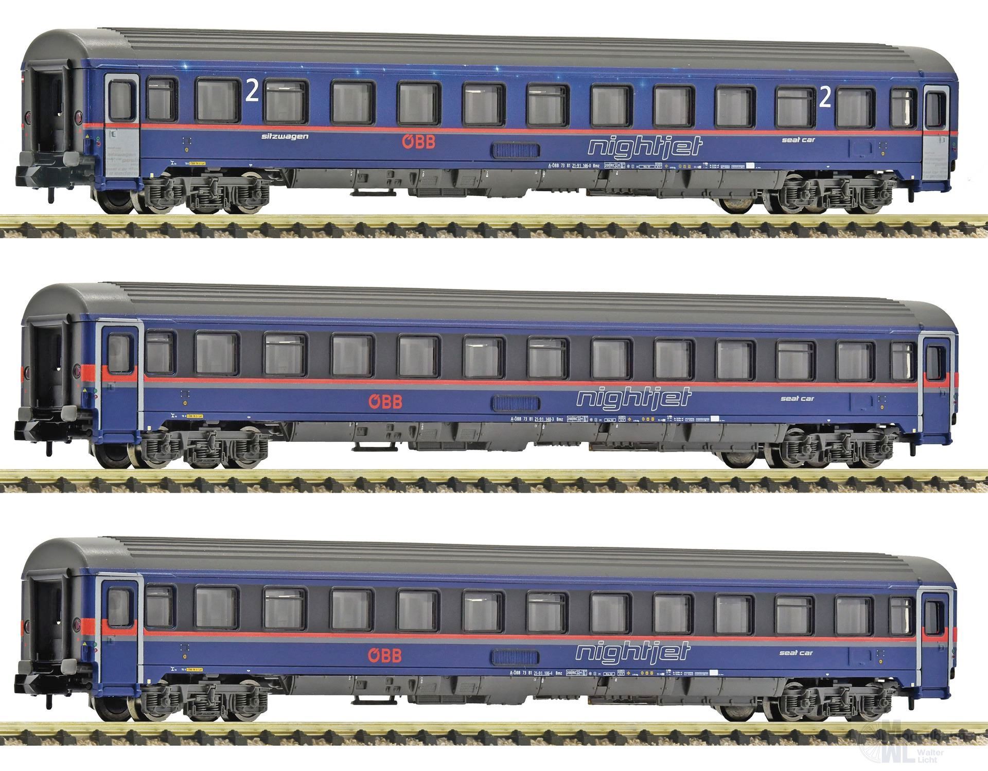 Fleischmann 6260084 - Personenwagen Set ÖBB Ep.VI 3.tlg. Nightjet N 1:160