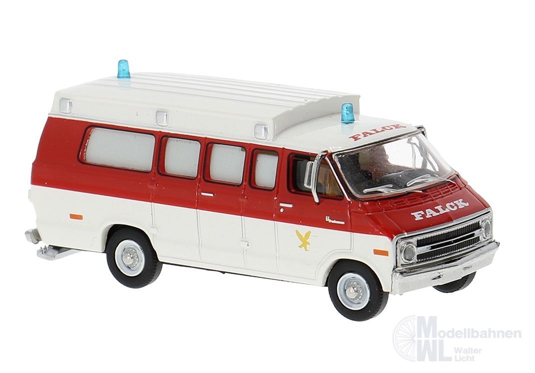 Brekina 18302 - Dodge Ambulance Falck (DK) H0 1:87
