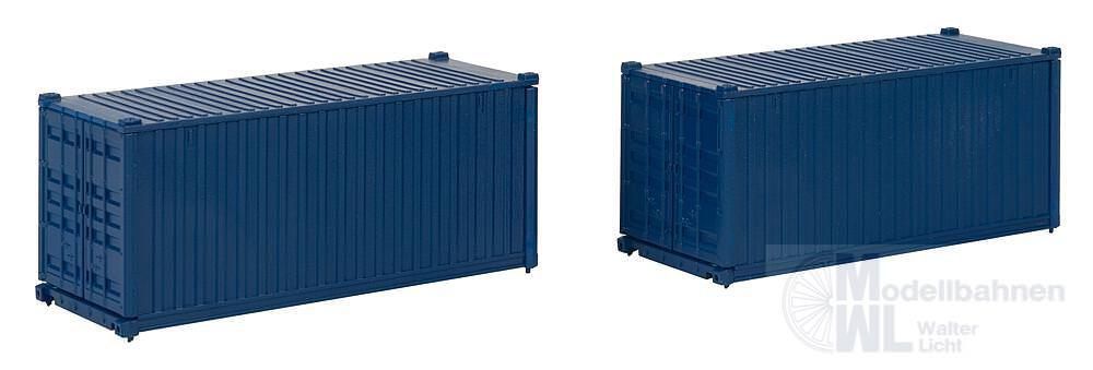 Faller 182054 - 20' Container blau 2er-Set H0 1:87