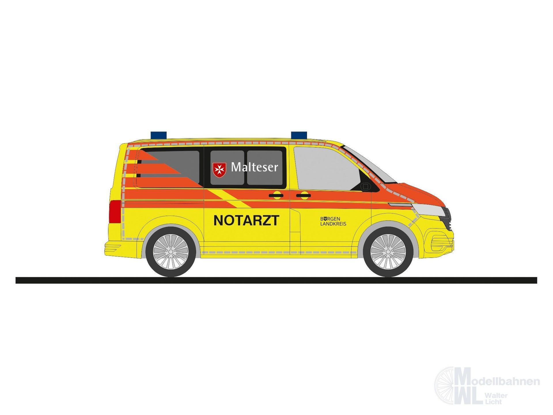 Rietze 53973 - Volkswagen T6.1 Notarzt Malteser Burgen Landkreis H0 1:87