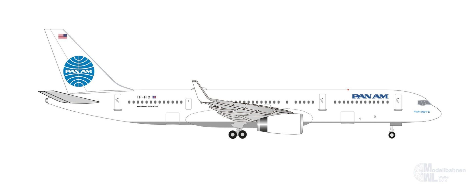 Herpa 538602 - Boeing 757-200 Pan Am Transatlantic 1:500