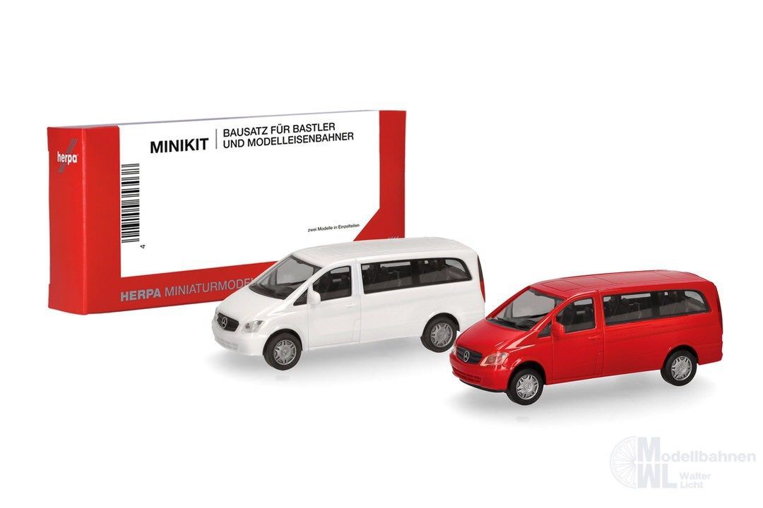 Herpa 014212 - MiKi Mercedes-Benz Vito Bus weiß/rot 2St. H0 1:87