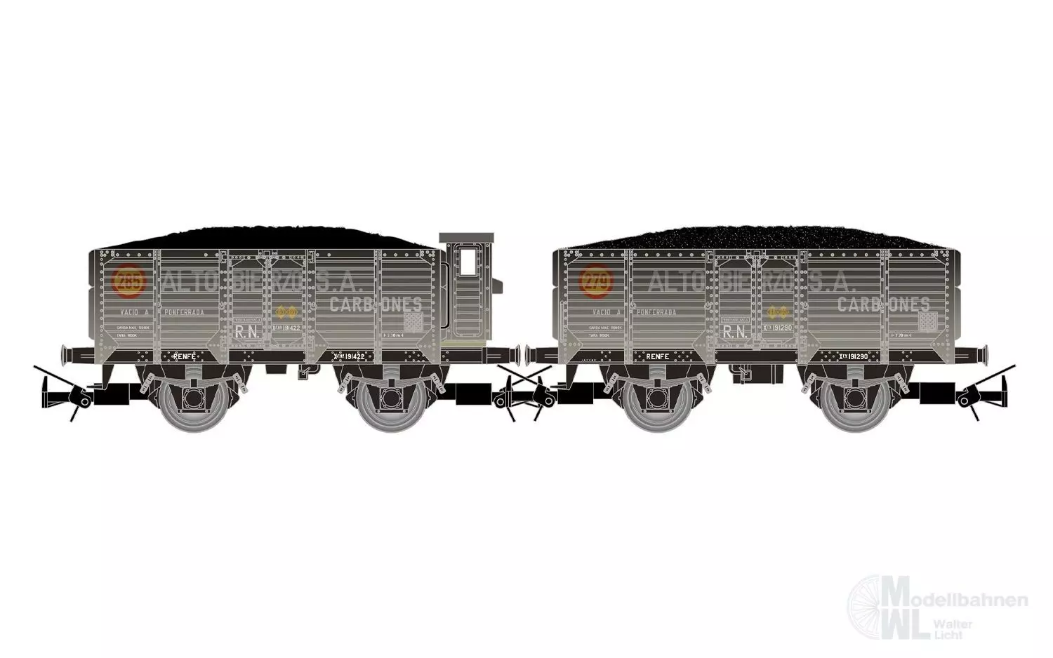 Electrotren 6094 - Güterwagen Set RENFE Ep.III 2.tlg. Typ X H0/GL