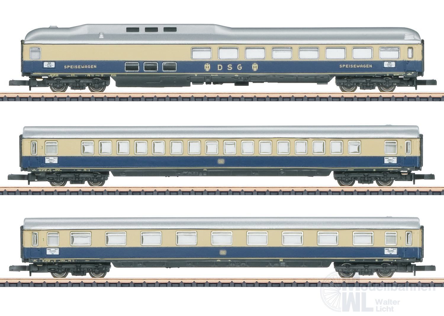 Märklin 87284 - MHI Wagenset 2 Rheingold DB Ep.III 3.tlg. Z 1:220