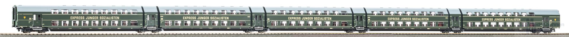 Piko 53125 - Doppelstockgliederzug DR Ep.III DGBe12 5.tlg. H0/GL