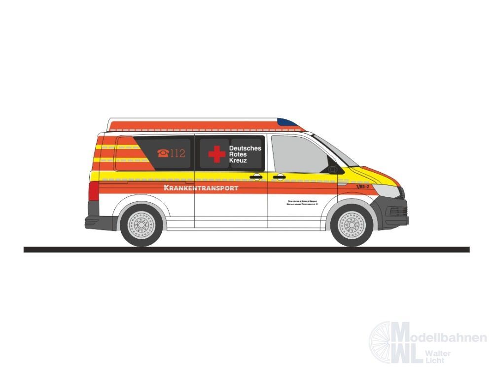 Rietze 53923 - Volkswagen T6 DRK KV Zollernalb, Balingen H0 1:87