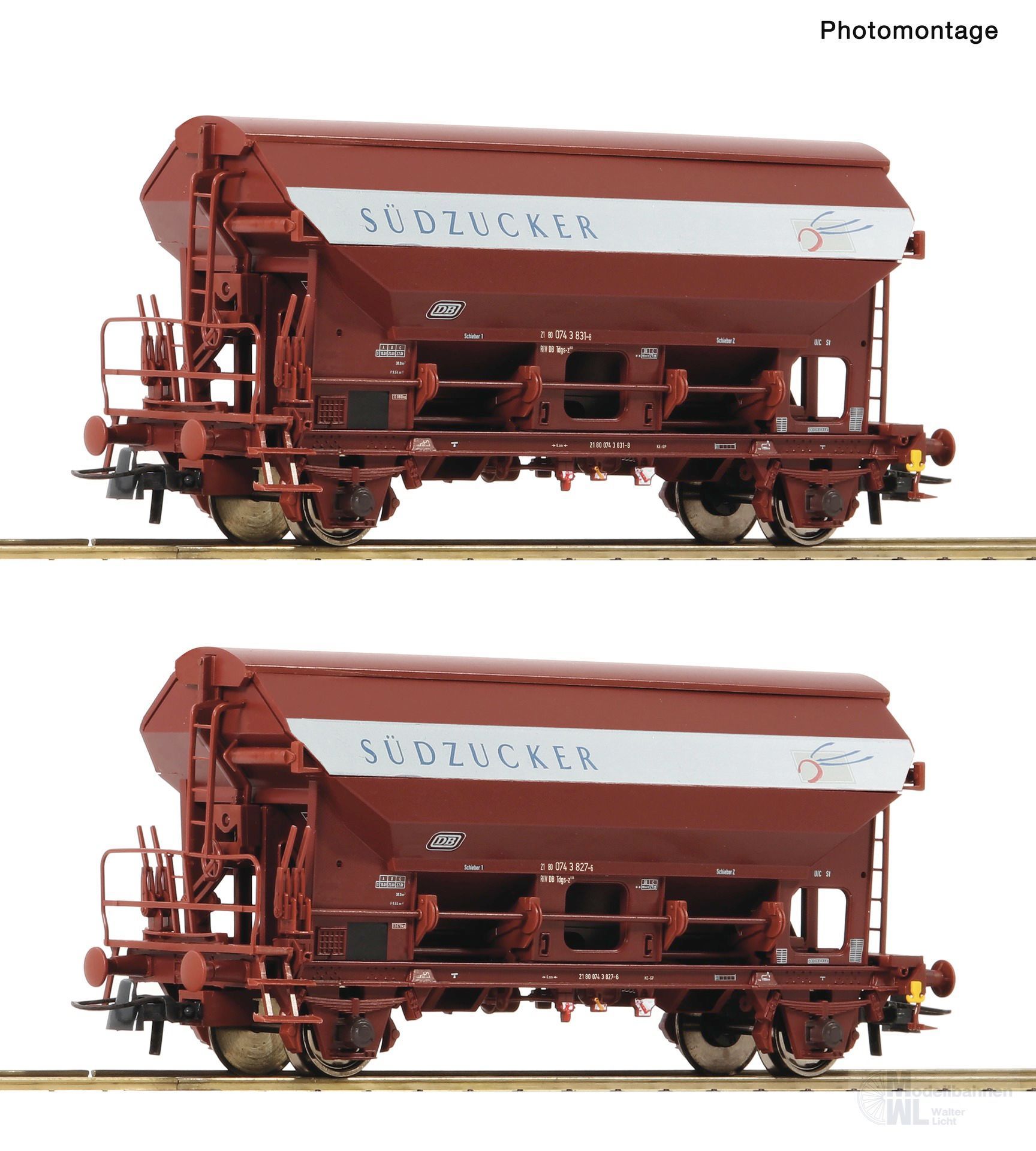 Roco 6600124 - Schwenkdachwagen Set DB Ep.IV 2.tlg. Südzucker H0/GL Roco 6600124 - Schwenkdachwagen Set DB Ep.IV 2.tlg. Südzucker H0/GL