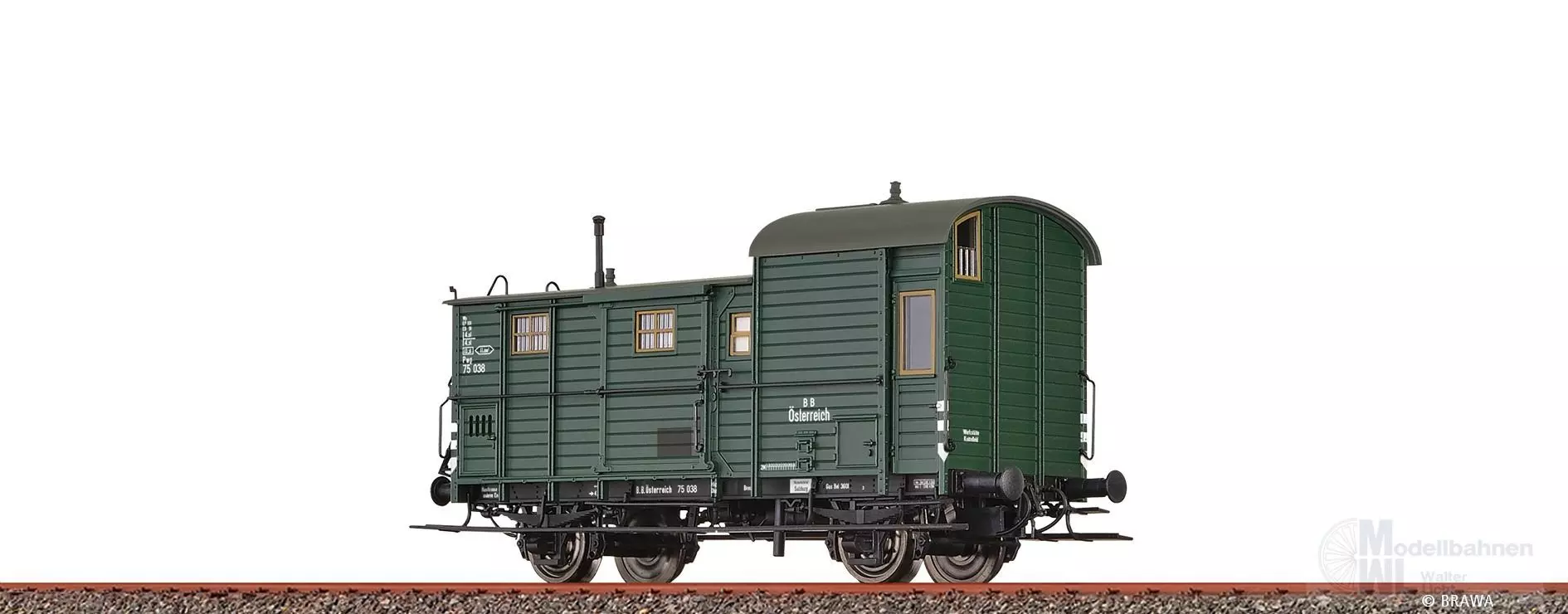 Brawa 48372 - Güterzuggepäckwagen BBÖ Ep.III 75 038 H0/GL