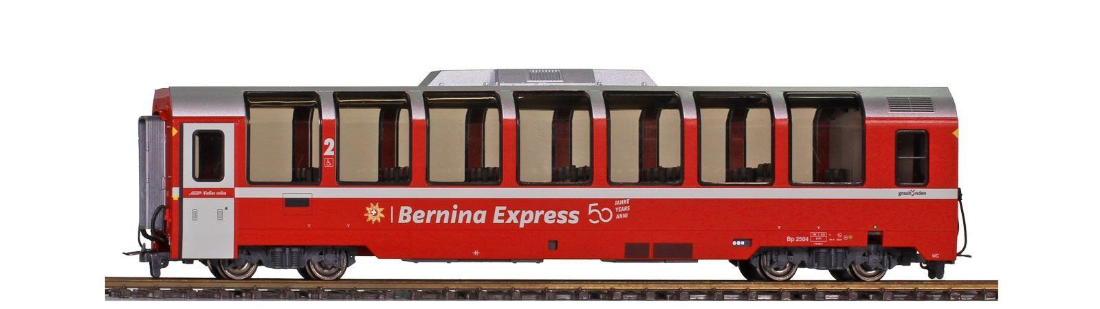 3294151-qjh0vxaij4erv3dgr6z6inu05i5iagcf Bemo 3594155 - Panoramawagen RhB Ep.VI Bps 2511 50 Jahre BEX H0/WS