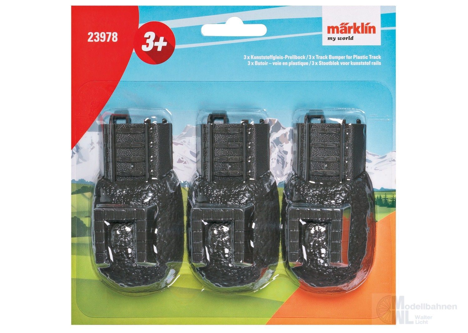 Märklin 23978 - Kunstoffgleis-Prellbock 3 Stück H0/MyWorld Märklin 23978 - Kunstoffgleis-Prellbock 3 Stück H0/MyWorld