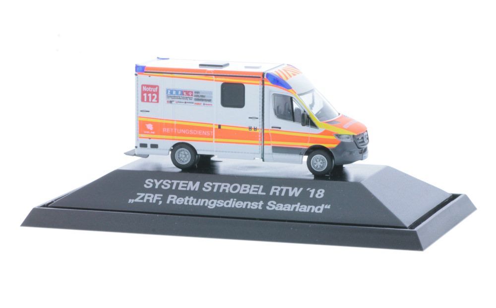 Rietze 76205 - System Strobel RTW´18 ZRF Rettungsdienst Saarland H0 1:87