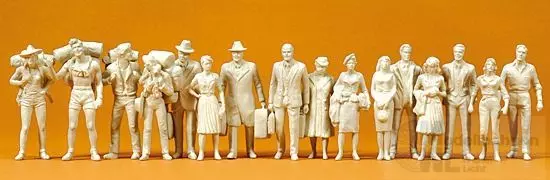 Preiser 65600 - Reisende, Passanten und Tramper unbemalt Spur 0