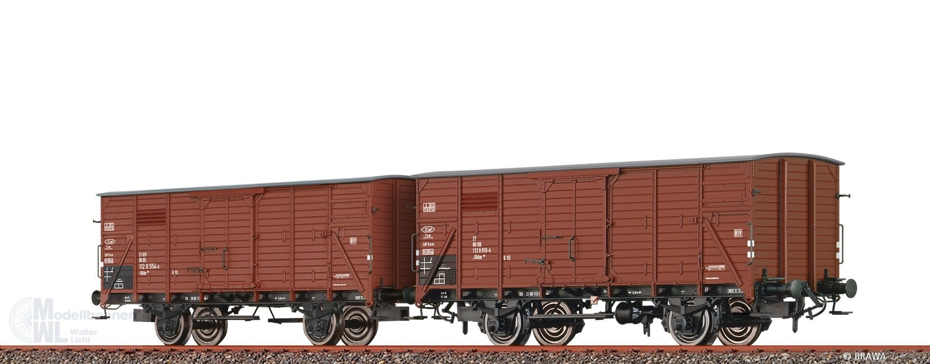 Brawa 50930 - Güterwagen Set DB Ep.IV Gklm 191 2.tlg. H0/GL