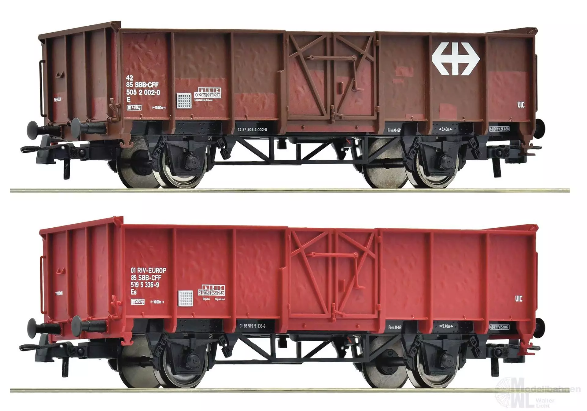 Roco 77034 - Güterwagen Set SBB Ep.IV/V 2.tlg. H0/GL