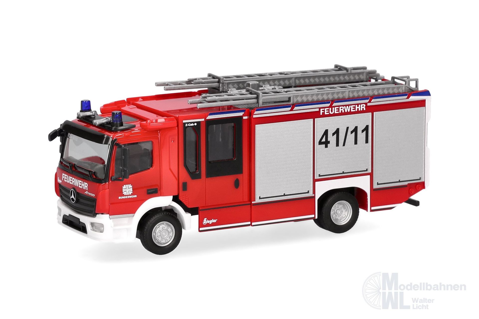 Herpa 747449 - Mercedes-Benz Atego 13 Z-Cab Bundeswehr/Feuerwehr H0 1:87