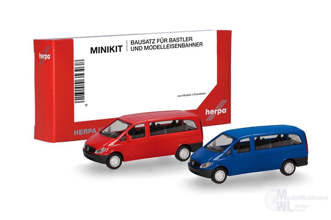 Herpa 014236 - MiKi Mercedes-Benz Vito Bus 2003 rot/blau H0 1:87