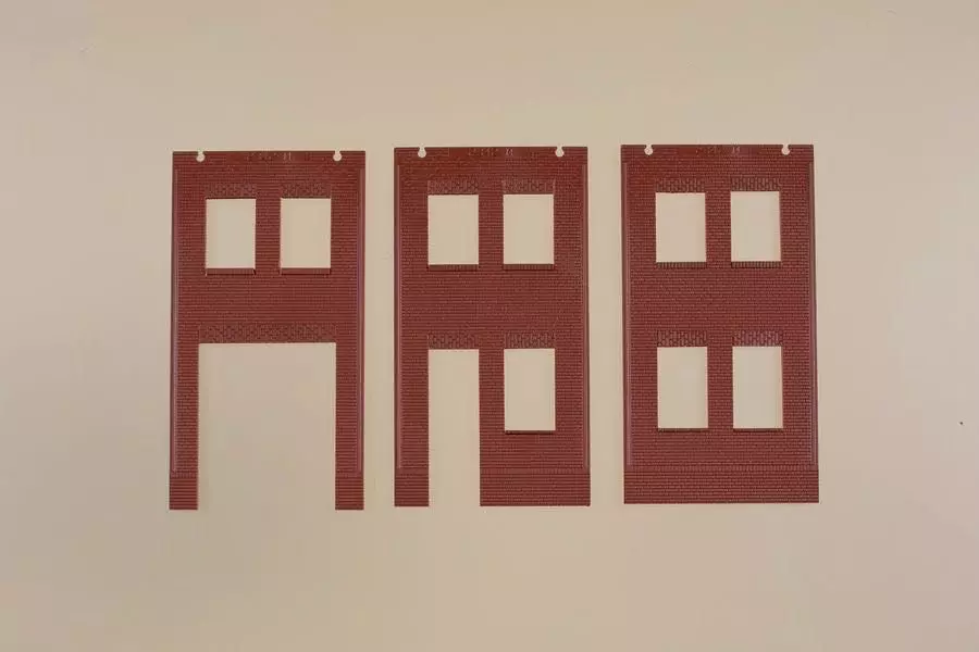 Auhagen 80532 - Wände 2578A, Wände 2578B und Wände 2578C rot H0 1:87