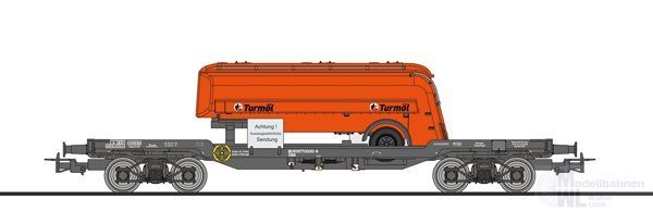 Liliput 235790 - Flachwagen ÖBB Ep.IV 977 0 000-4 Turmöl Tankauflieger H0/GL