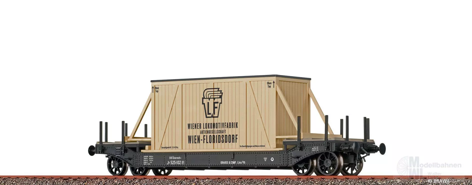 Brawa 47917 - Tiefladewagen ÖBB Ep.II Wiener Lokomotivfabrik H0/GL