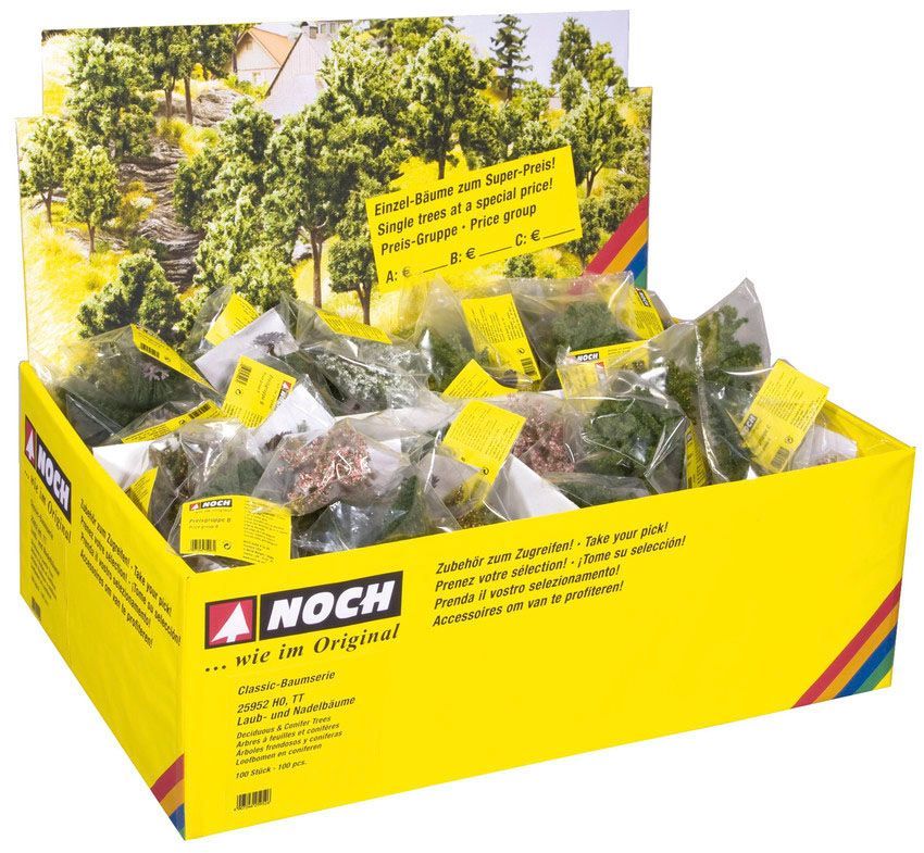 Noch 25950 - Laubbäume mit Baumfüßen, 100 Stück H0 1:87/TT 1:120