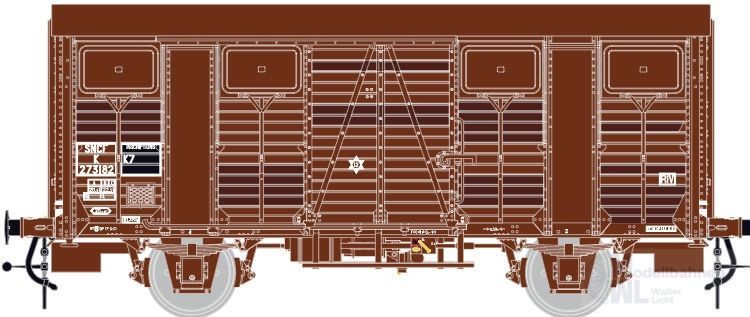 LS Models 31307 - Güterwagen ged. SNCF Ep.IV K 29 OCEM H0/GL