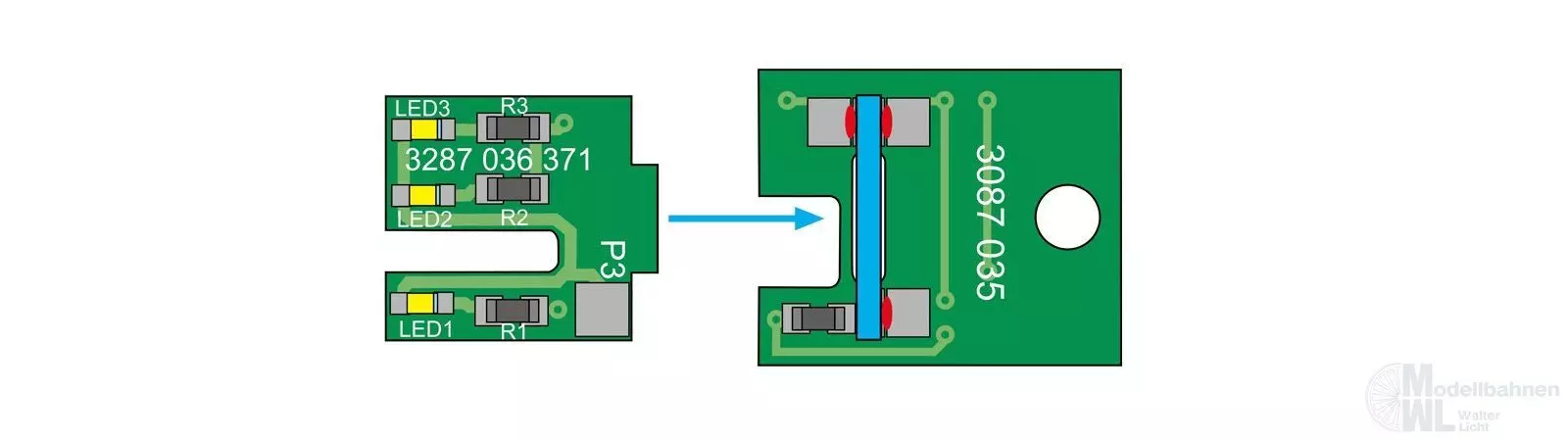 Bemo 5187371 - Umbausatz LED Stirnlicht 3287 H0m