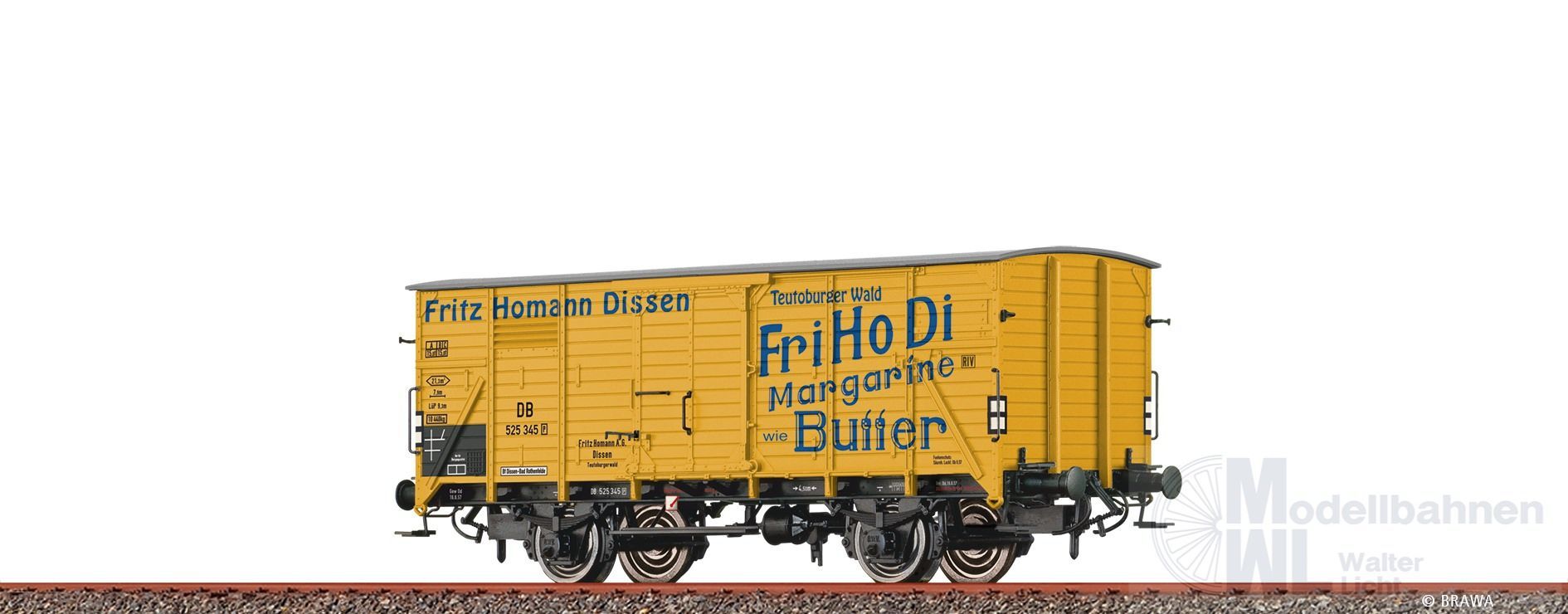 Brawa 50956 - Güterwagen gedeckt DB Ep.III G10 Fritz Homann Dissen H0/GL Brawa 50956 - Güterwagen gedeckt DB Ep.III G10 Fritz Homann Dissen H0/GL
